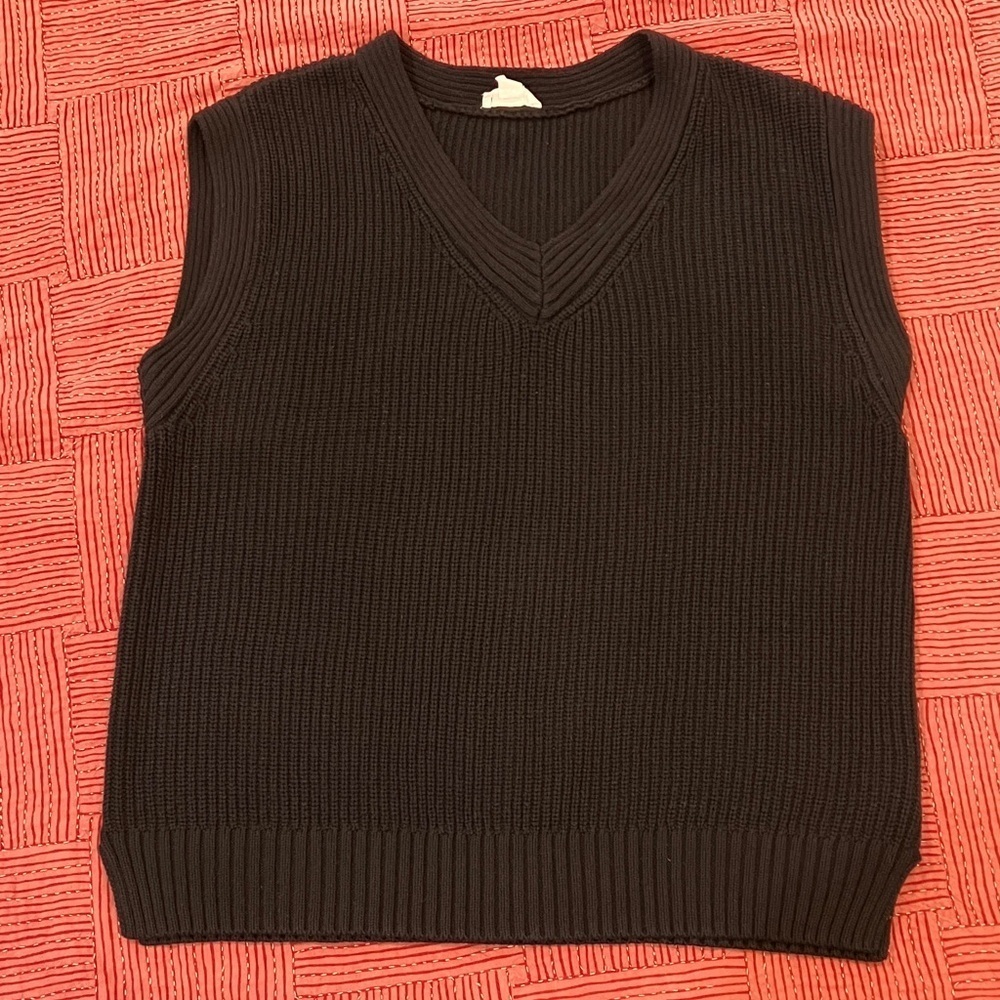 Men's XS black V-Neck ribbed knit Sweater Vest
